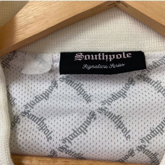 Southpole linen blend ecru white zip up jacket pockets lined black varsity 3XL - Picture 2 of 13